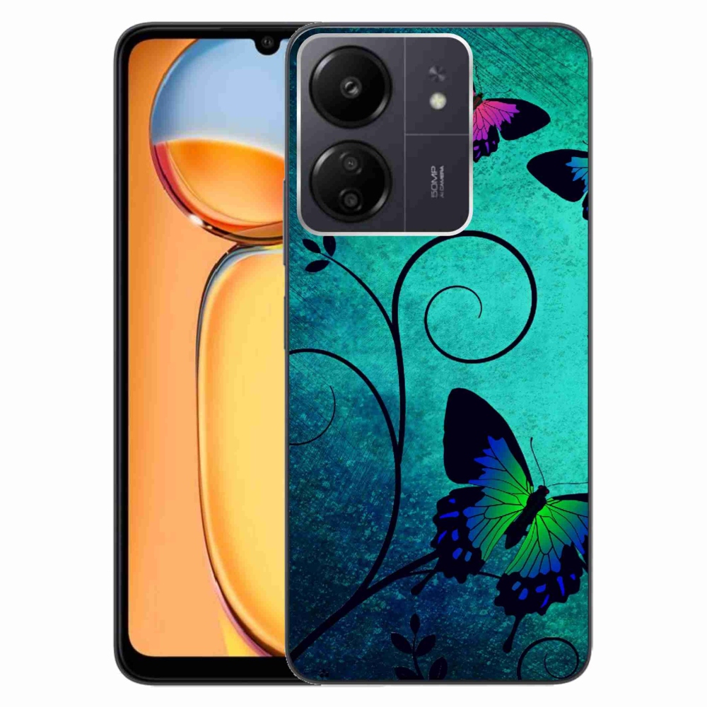 Gél borítás mmCase a Xiaomi Poco C65/Redmi 13C számára - színes pillangók