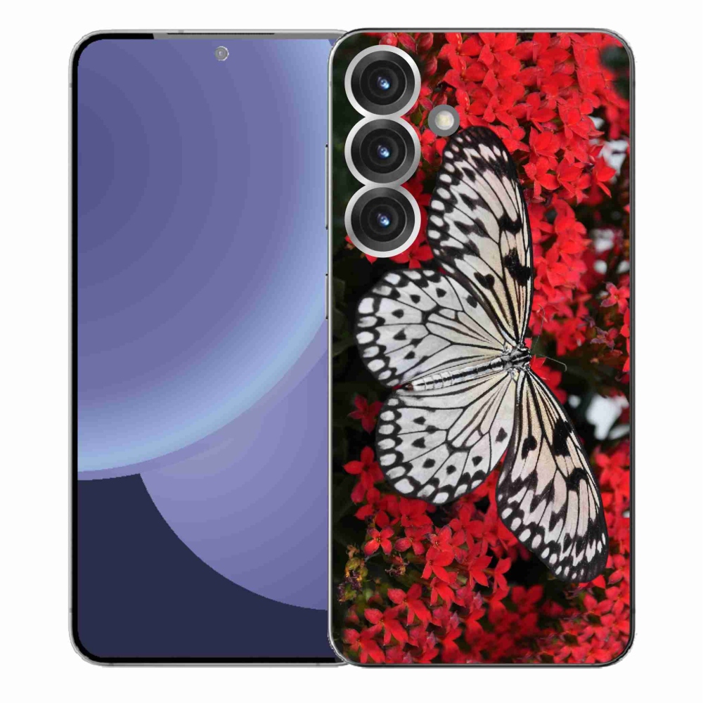 Gél védőhuzat mmCase Samsung Galaxy S25+ - fekete-fehér pillangó 1