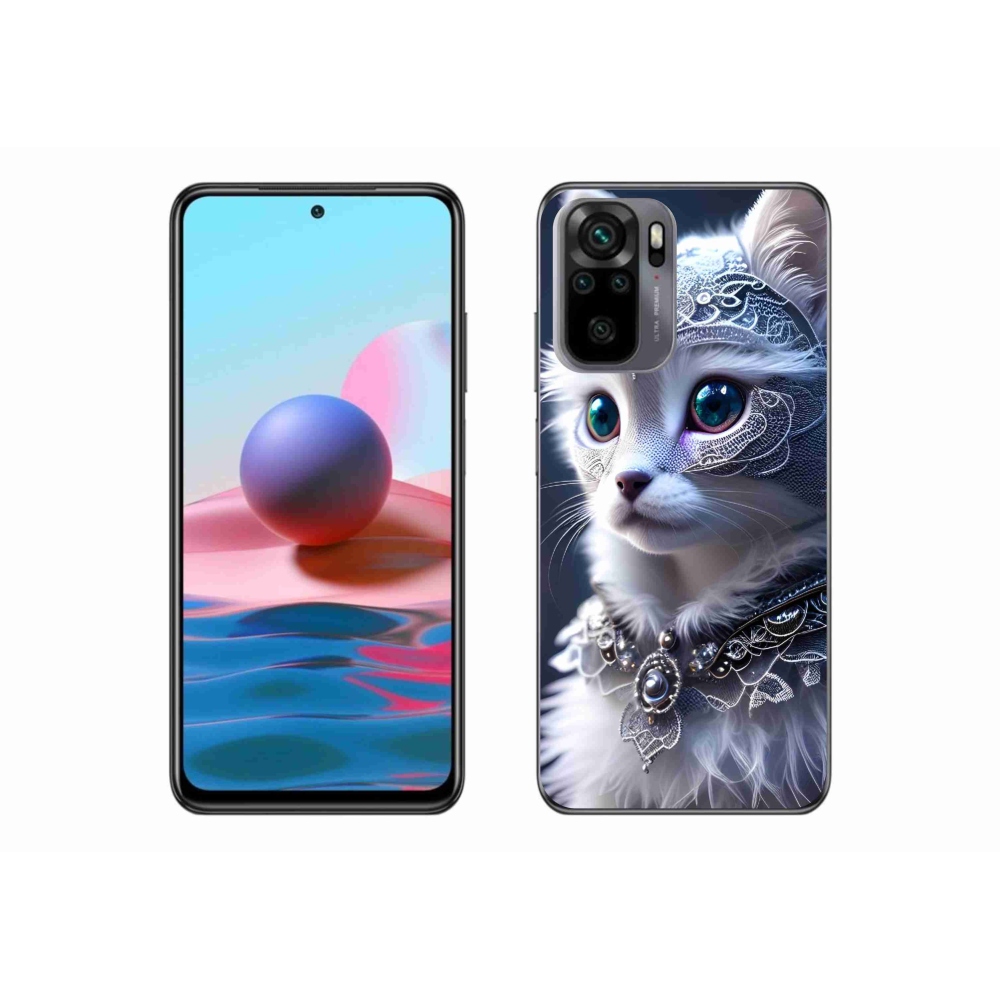 Gél borítás mmCase a Xiaomi Redmi Note 10S-hez - fehér macska