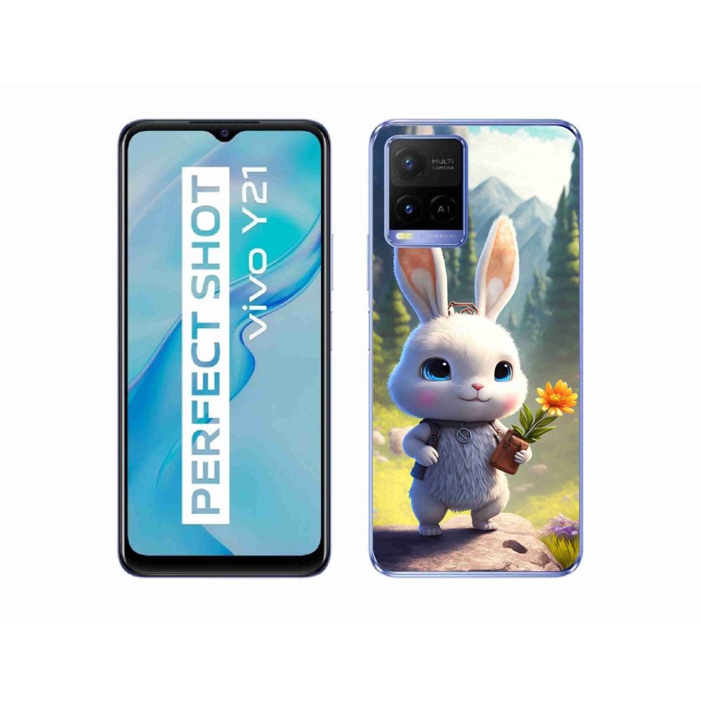 Gél borítás mmCase a Vivo Y21/Y21s/Y33s készülékhez - aranyos nyuszi