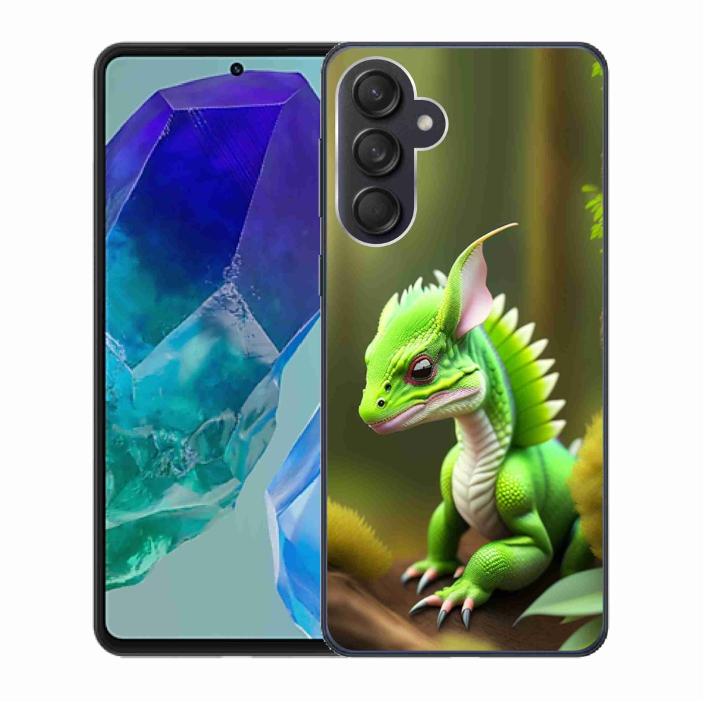 Zselés borítás mmCase Samsung Galaxy M55 5G - zöld sárkányhoz