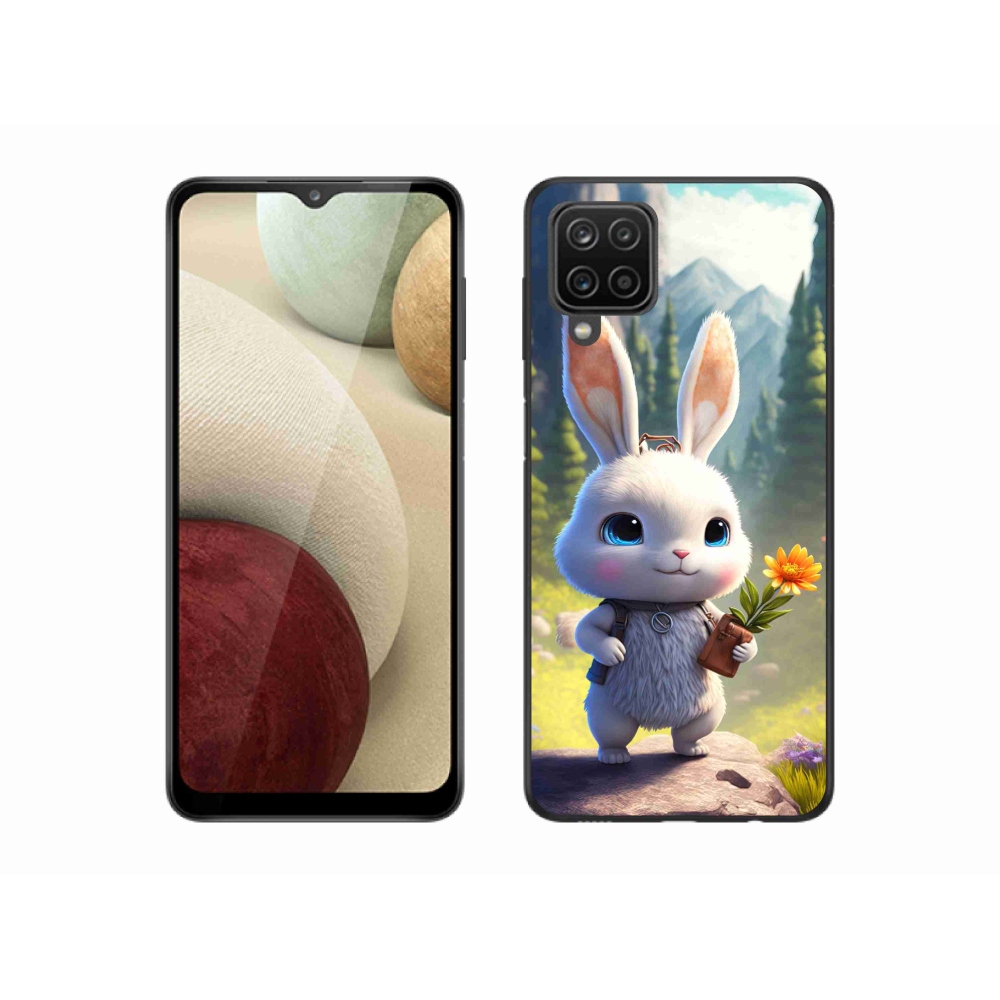 Zselés borítás mmCase Samsung Galaxy A12 készülékhez - aranyos nyuszi