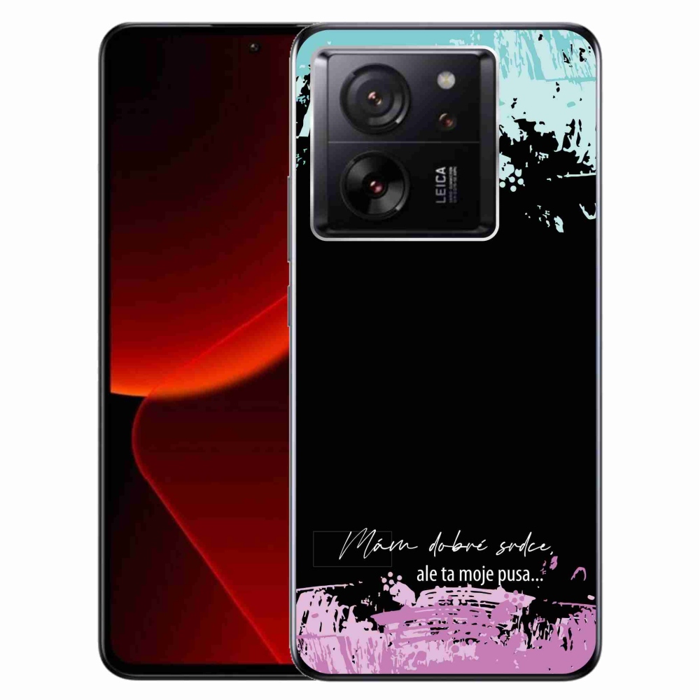 Gél borító mmCase a Xiaomi 13T/13T Pro készülékhez - vicces szöveg 3 fekete háttérrel