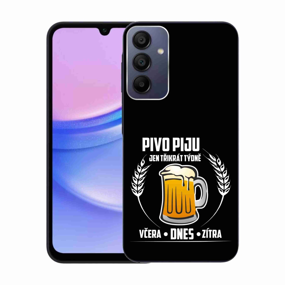 Gél borítás mmCase Samsung Galaxy A15 4G/5G - sör motívum fekete háttérrel