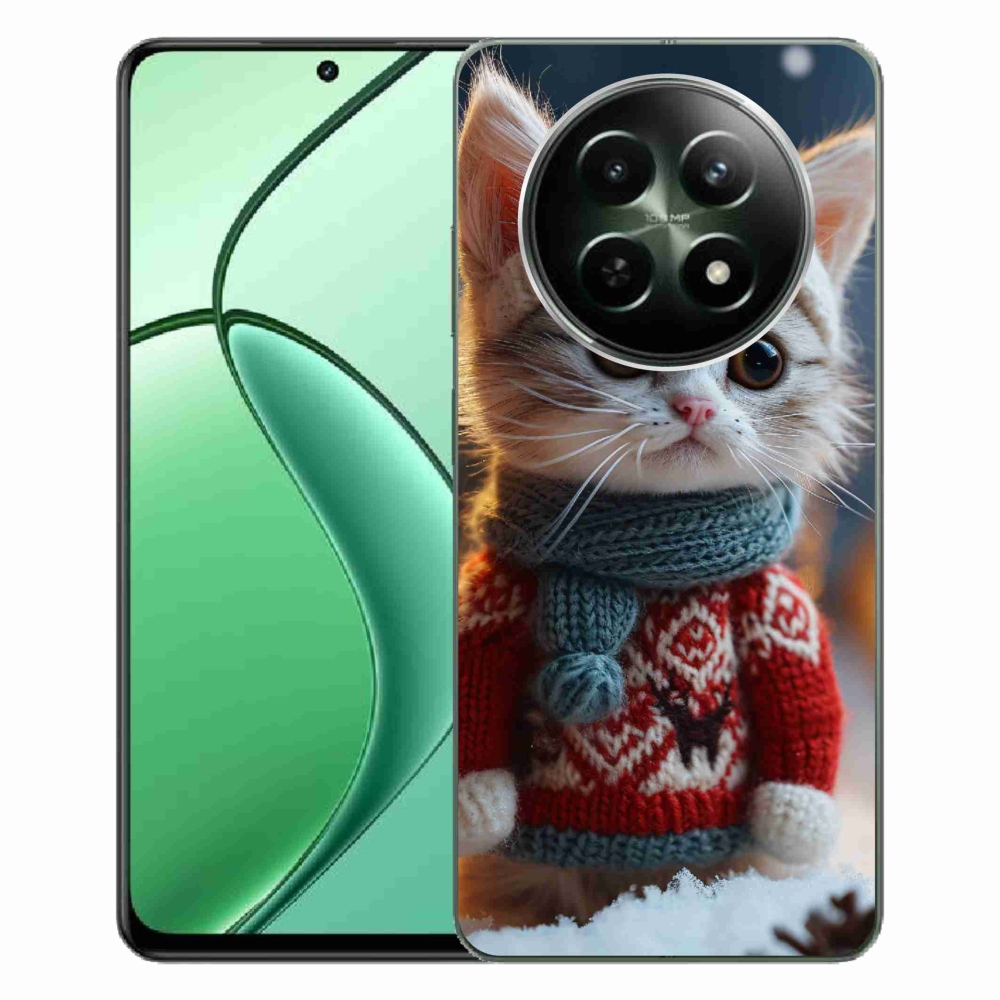 Gél borítás mmCase a Realme 12 5G/12x 5G készülékhez - cica pulóverben
