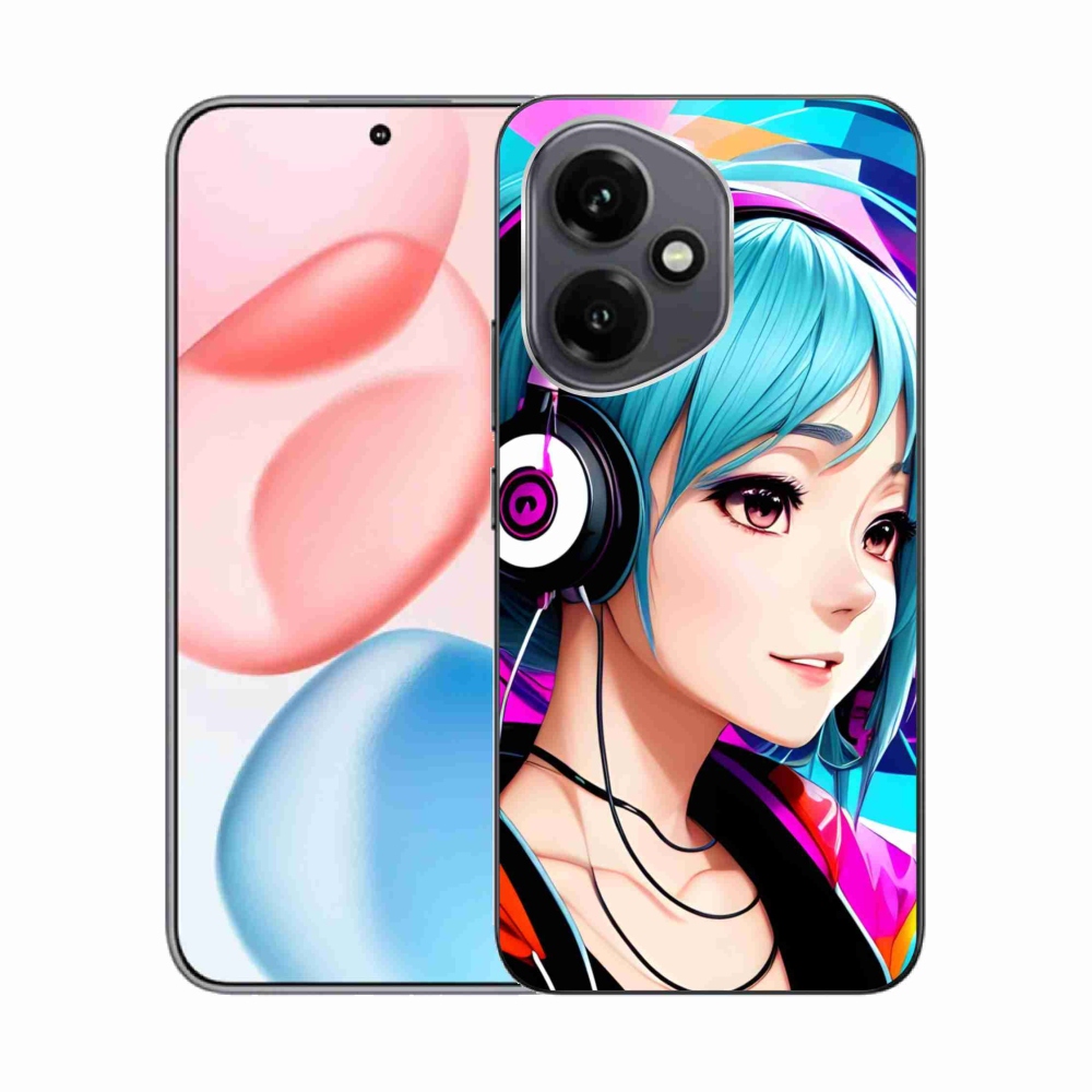 Gél borító mmCase a Honor 400-hoz - lány fejhallgatóval