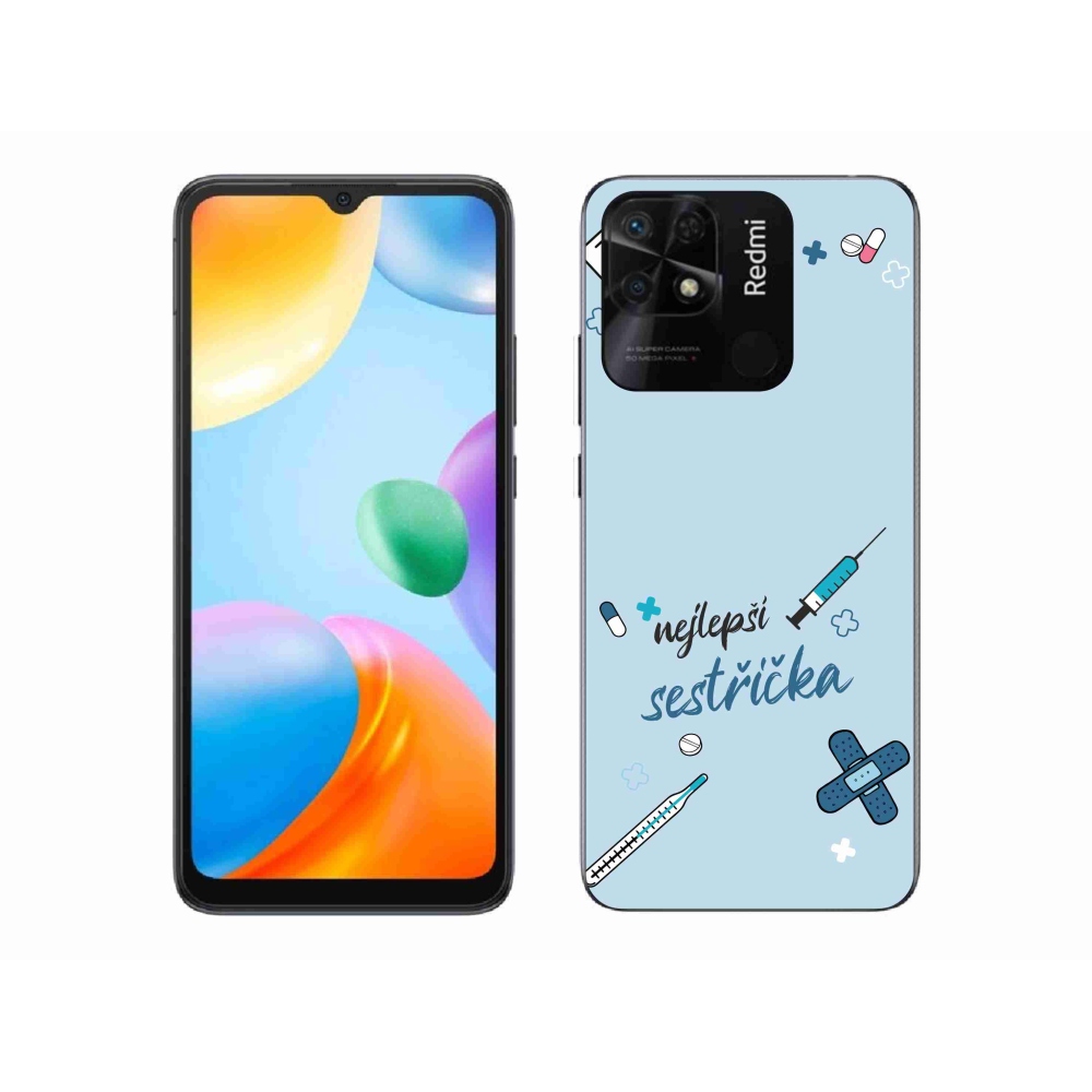 Gél borító mmCase a Xiaomi Redmi 10C - legjobb kishúg kék háttérrel