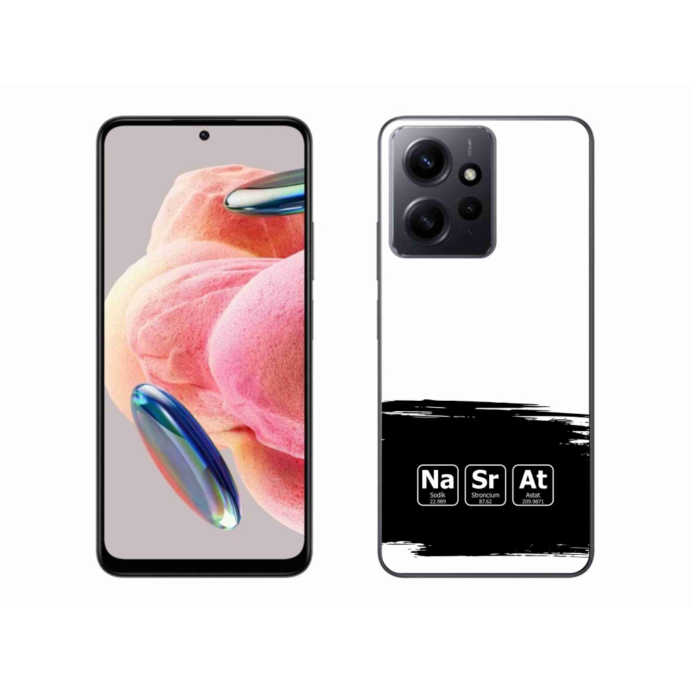 Gél borító mmCase a Xiaomi Redmi Note 12 4G - kémiai elemek fekete és fehér háttérrel