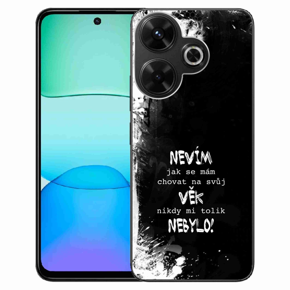 Gél borító mmCase a Xiaomi Redmi 13 4G/Poco M6 4G számára - vicces szöveg 14 fekete háttérrel