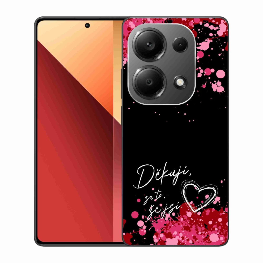 Gél borítás mmCase a Xiaomi Redmi Note 13 Pro 4G/Poco M6 Pro - love text 2 fekete háttérrel