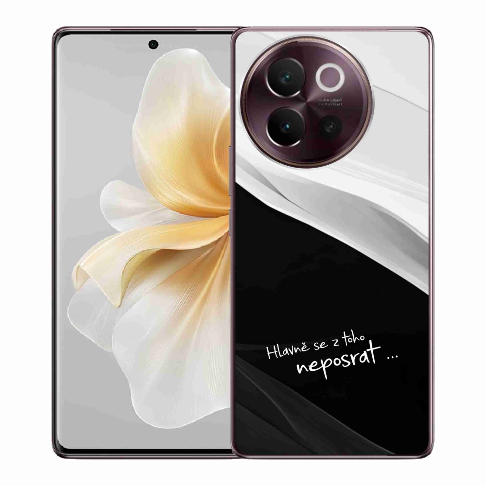 Gél borító mmCase a Vivo V40 Lite 5G-hez - vicces szöveg 13 fekete és fehér háttérrel