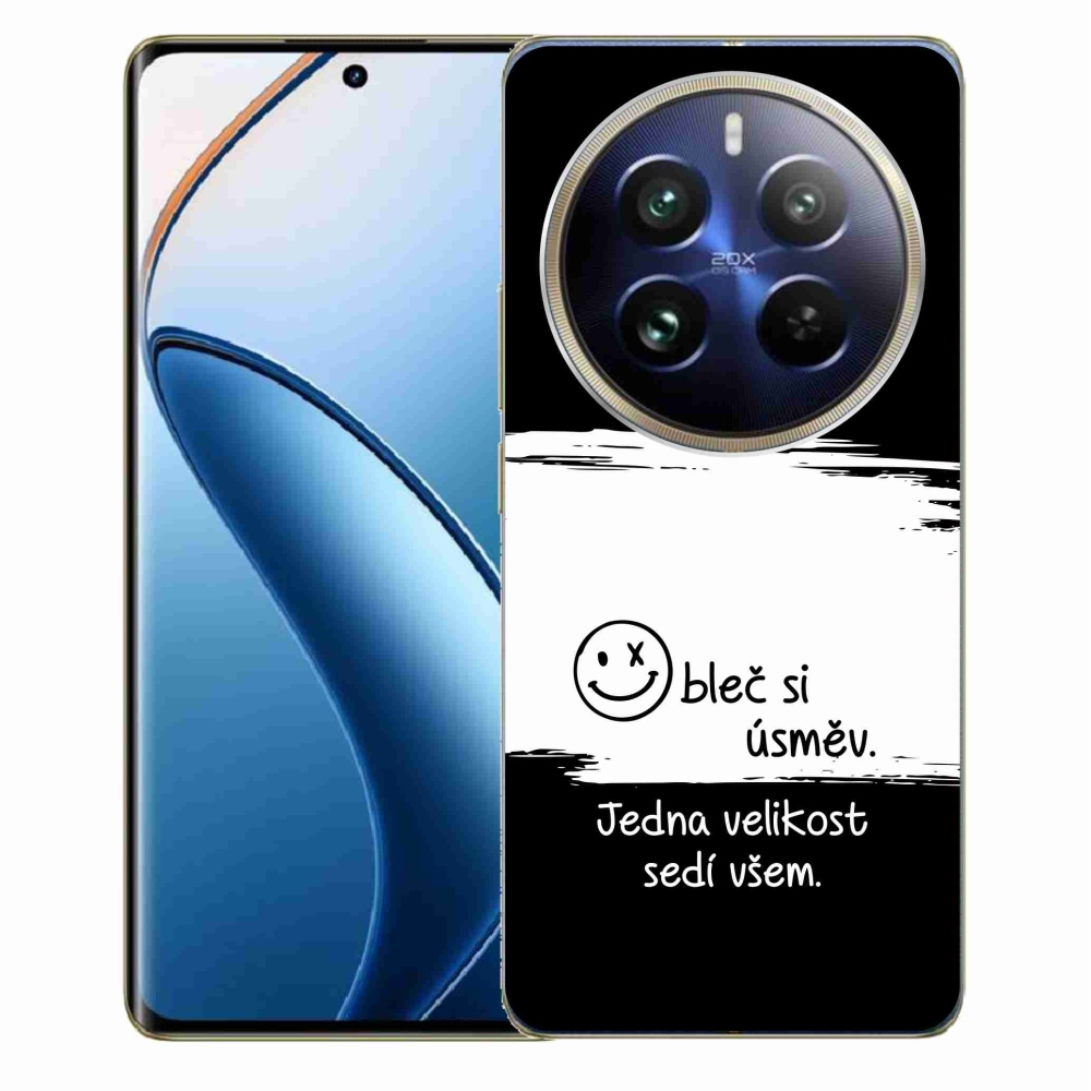 Gél borító mmCase a Realme 12 Pro 5G/12 Pro+ 5G számára - vicces szöveg 8 fekete és fehér háttérrel