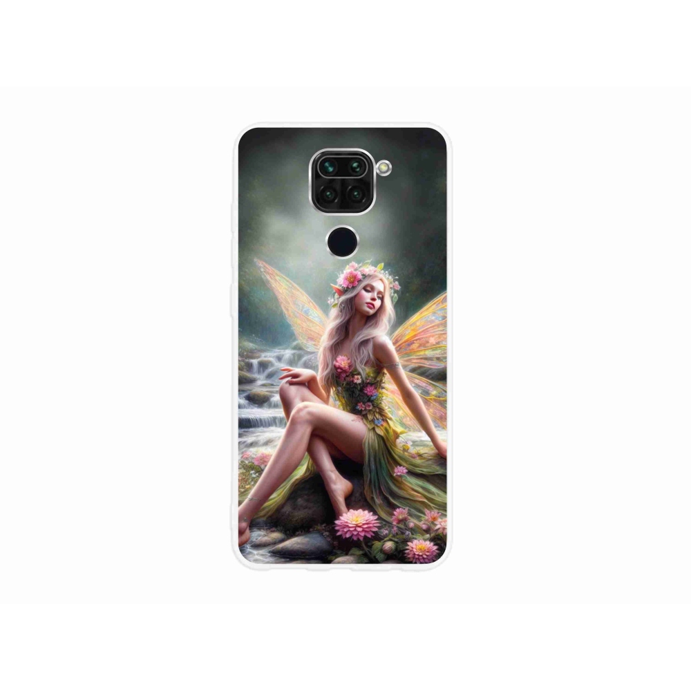 Gél borító mmCase a Xiaomi Redmi Note 9 - pillangó nő 1