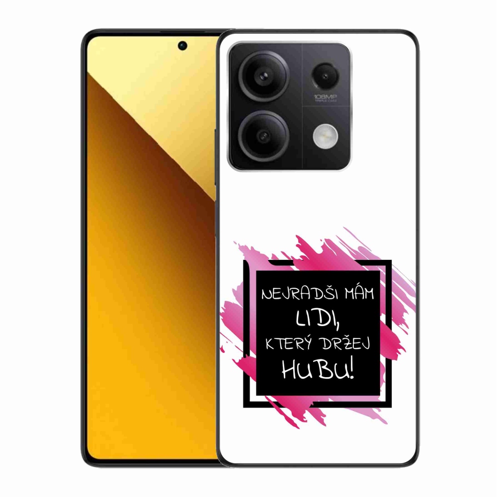 Gél borító mmCase a Xiaomi Redmi Note 13 5G-hez - vicces szöveg 7 fekete és fehér háttérrel