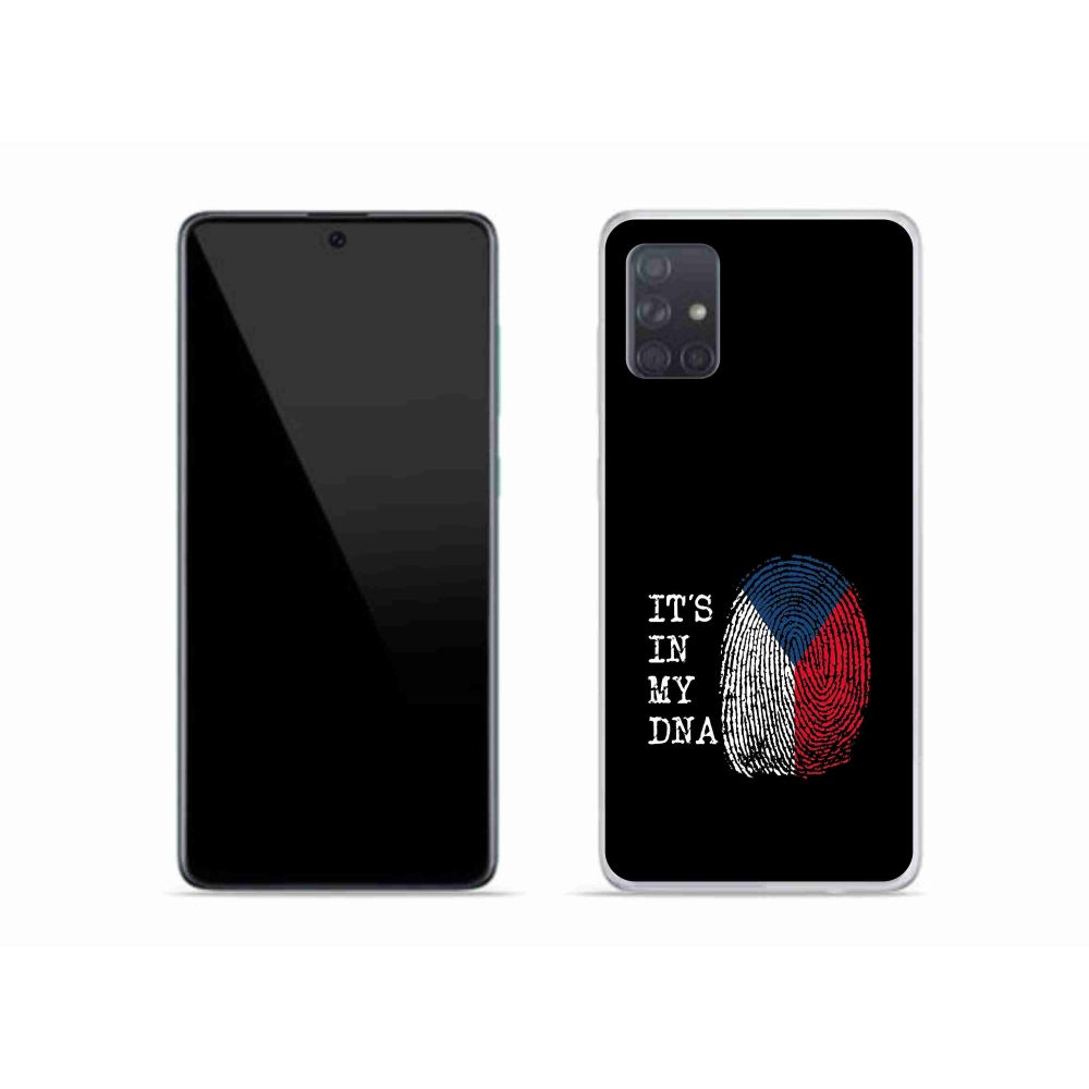 Gél védőhuzat mmCase Samsung Galaxy A51 - zászlós ujjlenyomat fekete háttérrel