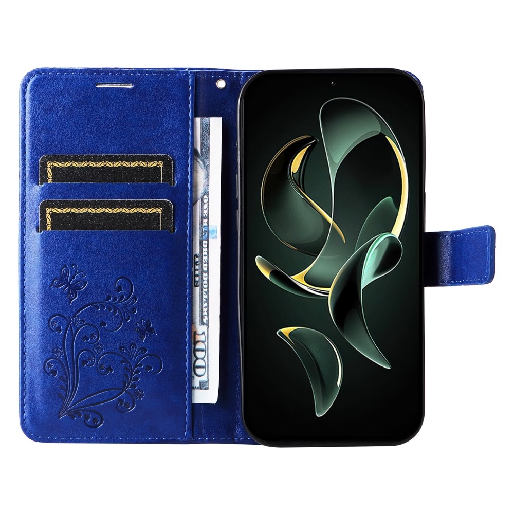 Nagy pillangó könyv tok a Xiaomi 13T/13T Pro-hoz - kék