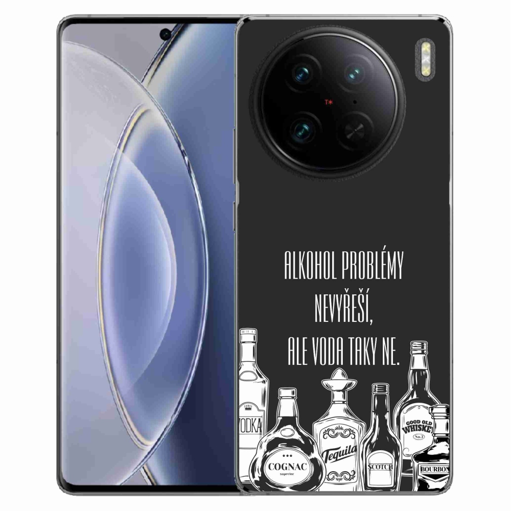 Gél borító mmCase Vivo X90 Pro - vicces szöveg fekete háttérrel