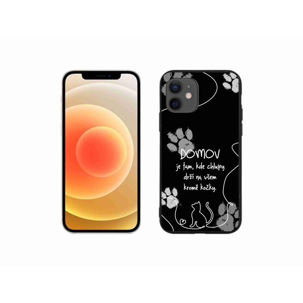 Gél borítás mmCase iPhone 12 mini készülékhez - macska motívum fekete háttér