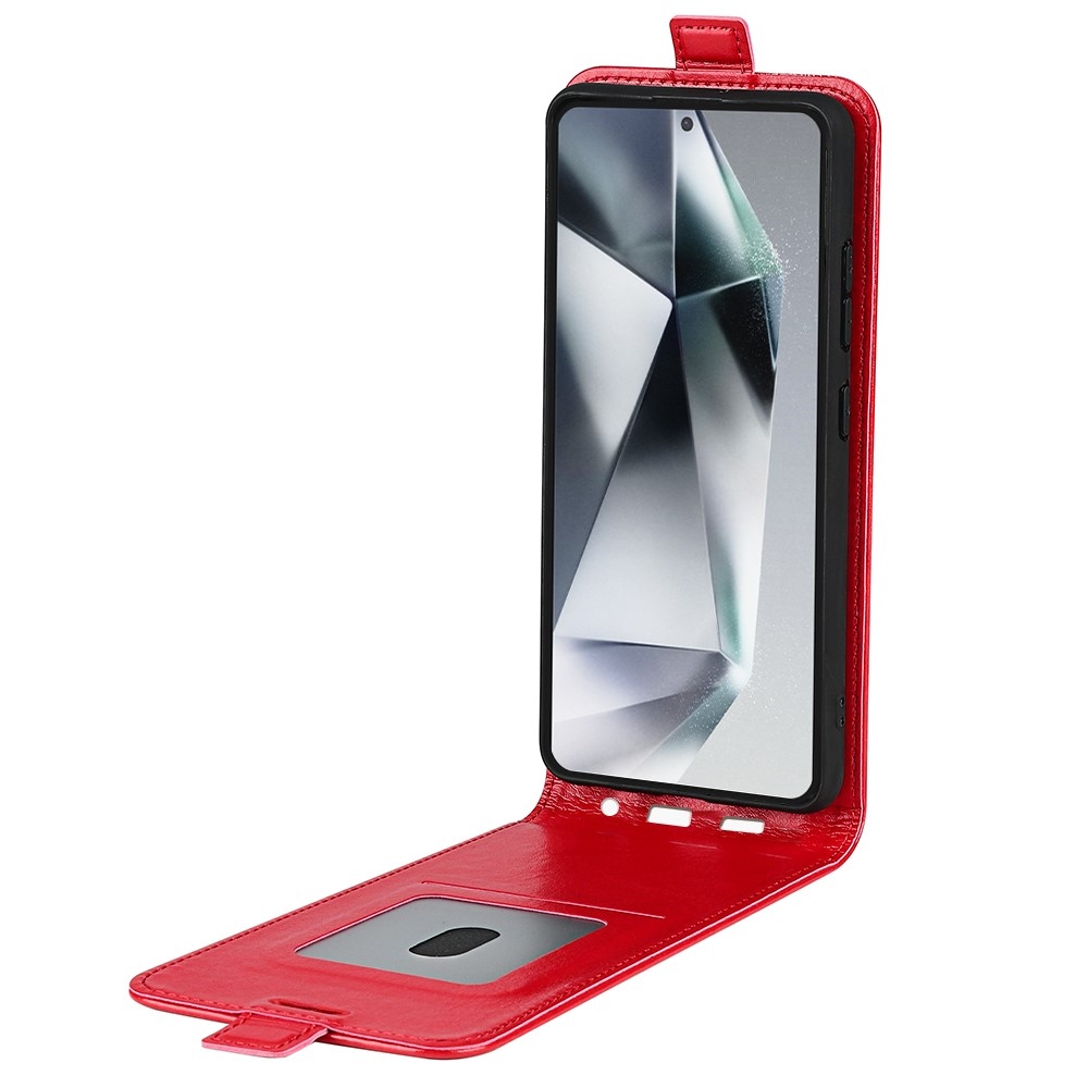 Függőleges könyvtáska Samsung Galaxy S25 Ultra készülékhez - piros