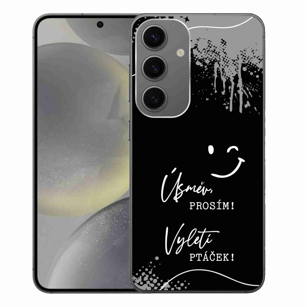 Gél borító mmCase Samsung Galaxy S24+ - vicces szöveg 4 fekete háttérrel