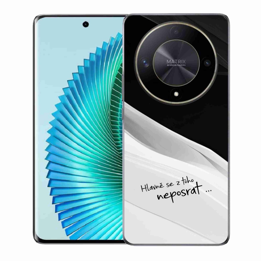 Gél borító mmCase a Honor Magic 6 Lite 5G számára - vicces szöveg 13 fehér és fekete háttérrel