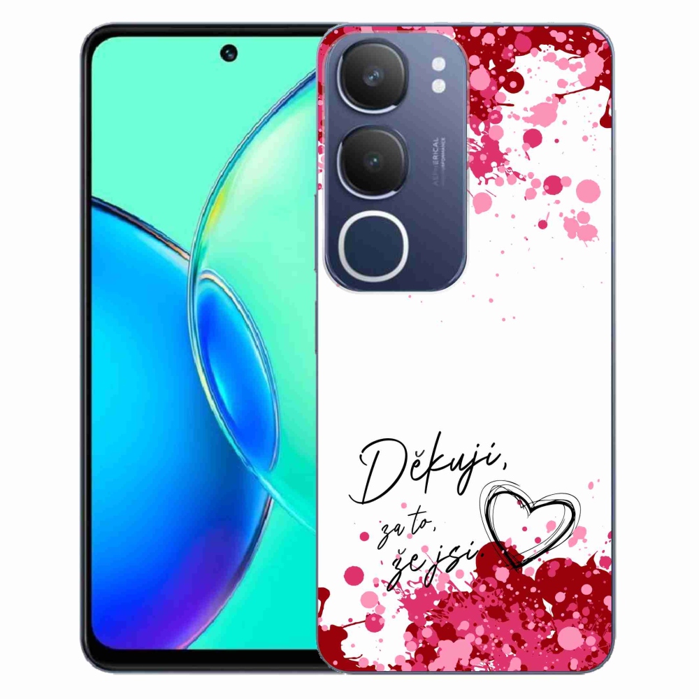 Gél borító mmCase Vivo Y19s - szerelem szöveg 2 fehér háttérrel