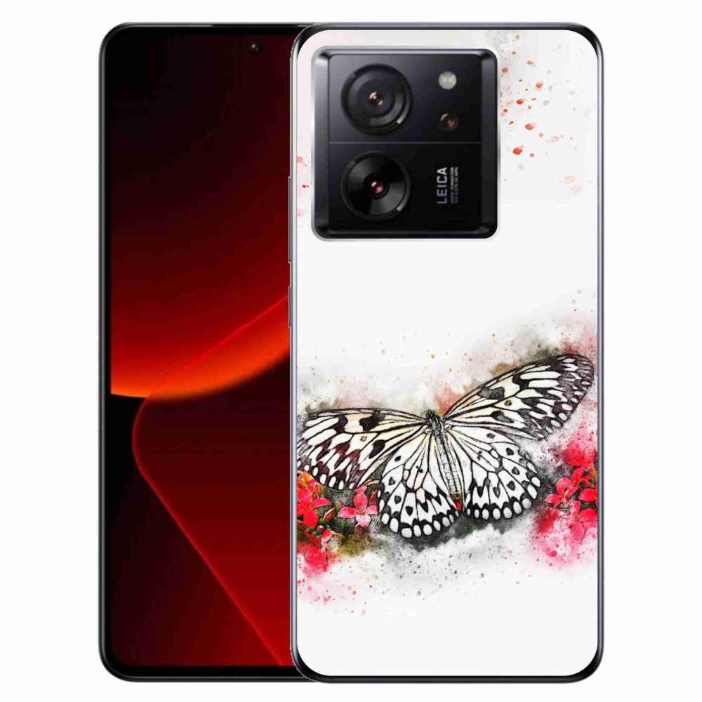Gél borítás mmCase a Xiaomi 13T/13T Pro számára - fekete és fehér pillangó