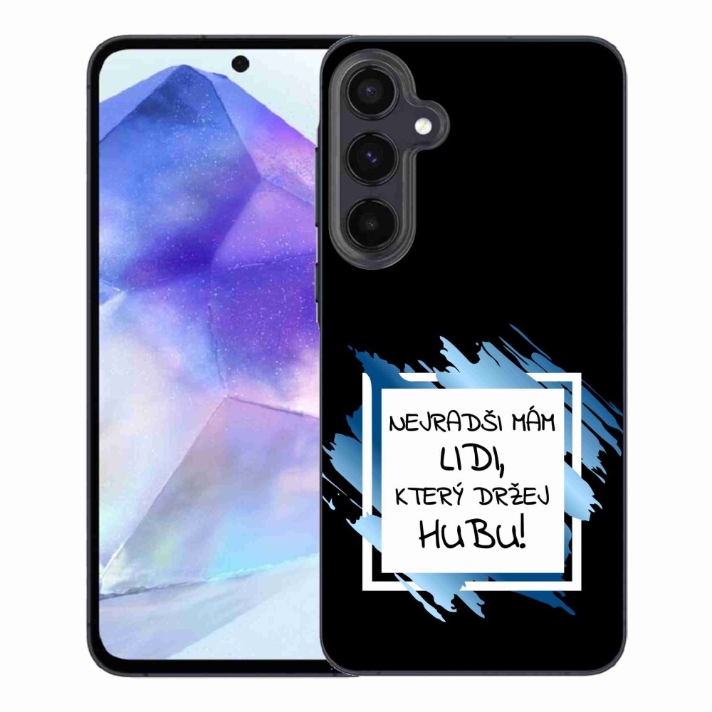 Gél borító mmCase Samsung Galaxy A55 5G - vicces szöveg 7 fehér és fekete háttérrel