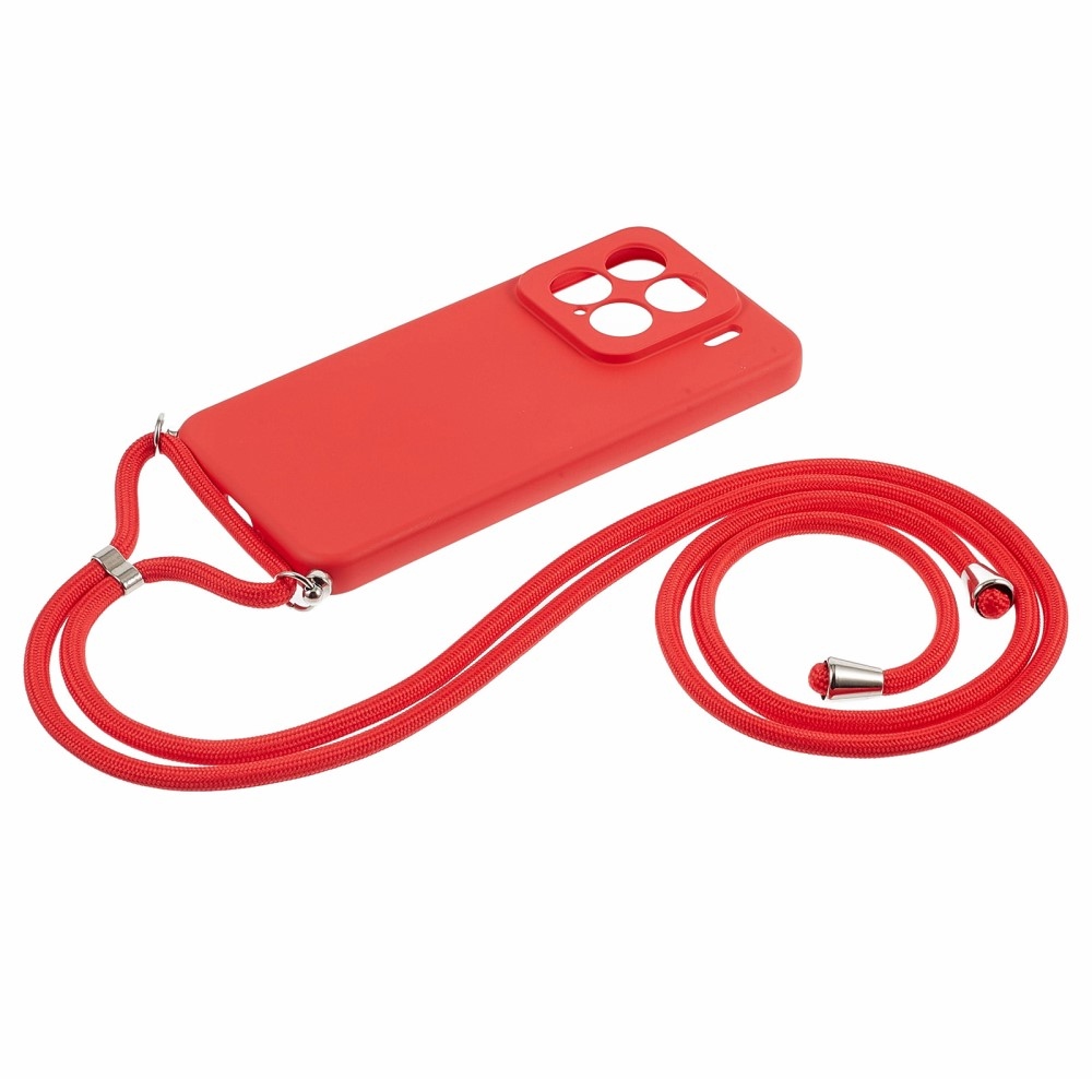 Bélelt zselés tok zsinórral Xiaomi 15-hez - piros