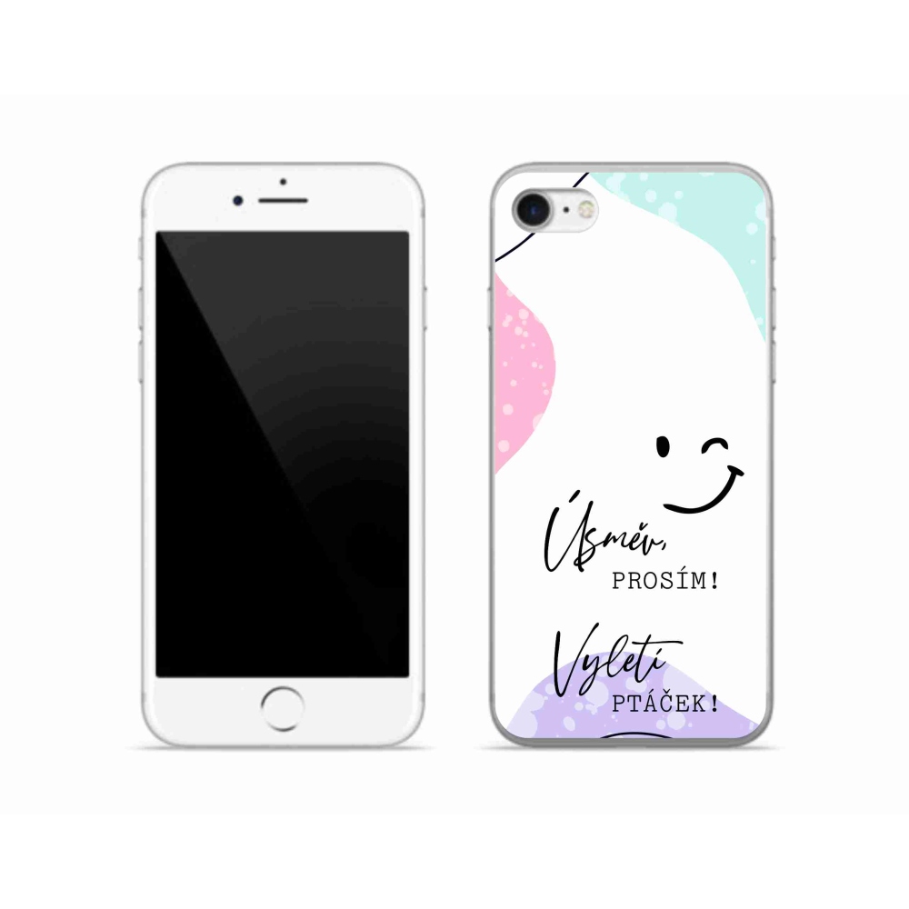 Gél borító mmCase iPhone SE (2022) - vicces szöveg 4 fehér háttérrel