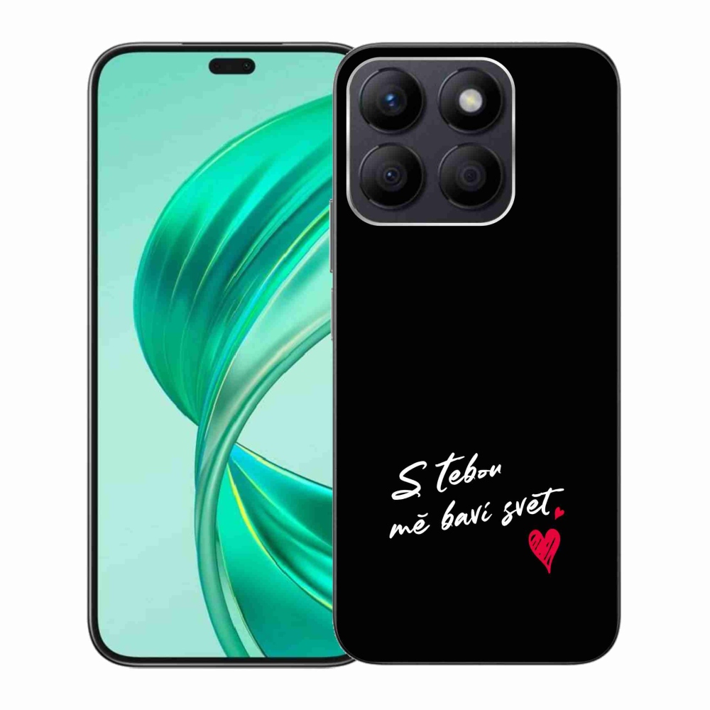 Gél borító mmCase a Honor X8b készülékhez - szerelmes szöveg 1 fekete háttér