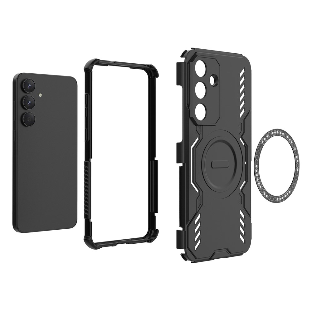 Üreges, tartós védőburkolat MagSafe-rel Samsung Galaxy S25 FE készülékre - fekete