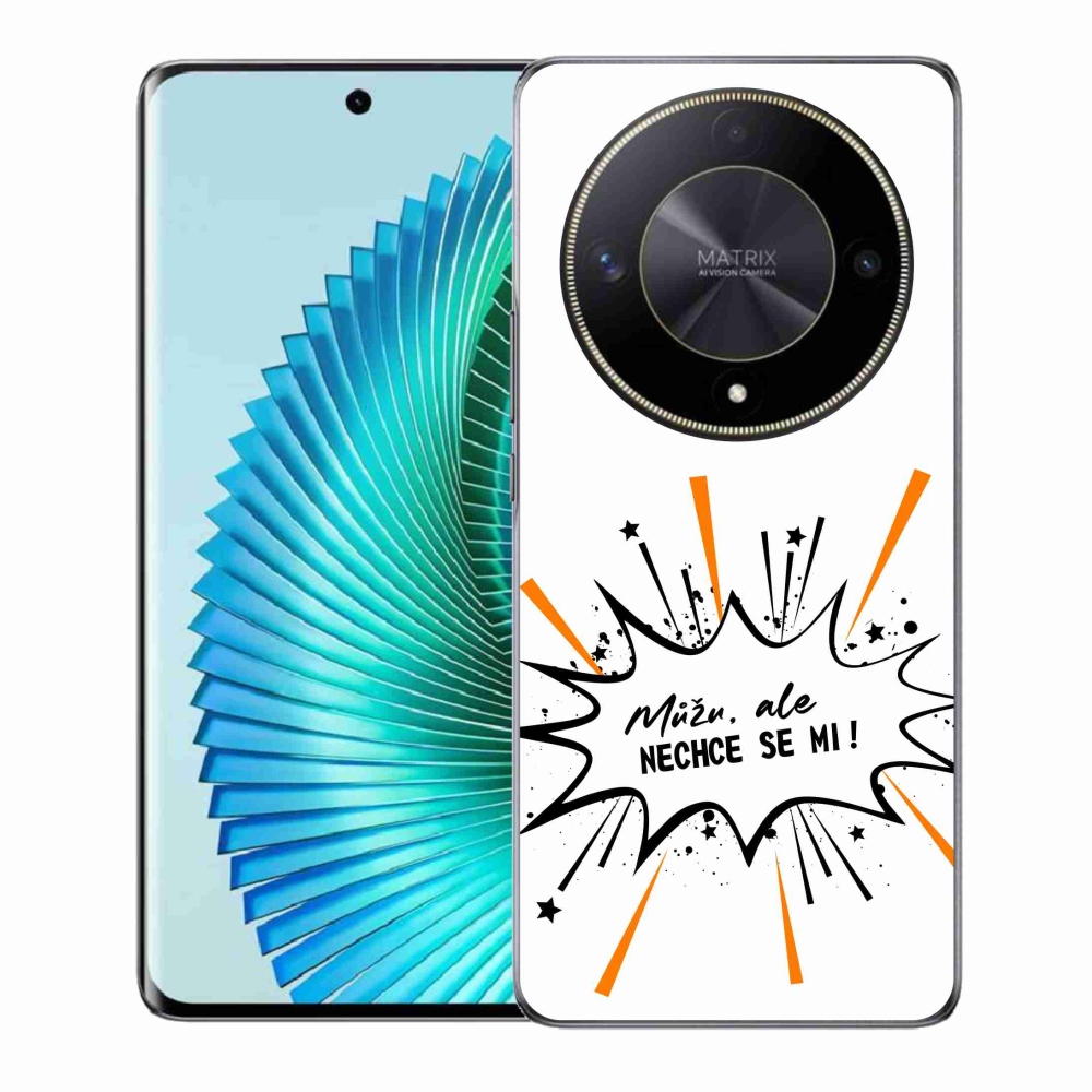 Gél borító mmCase a Honor Magic 6 Lite 5G készülékhez - vicces szöveg 11 fehér háttér