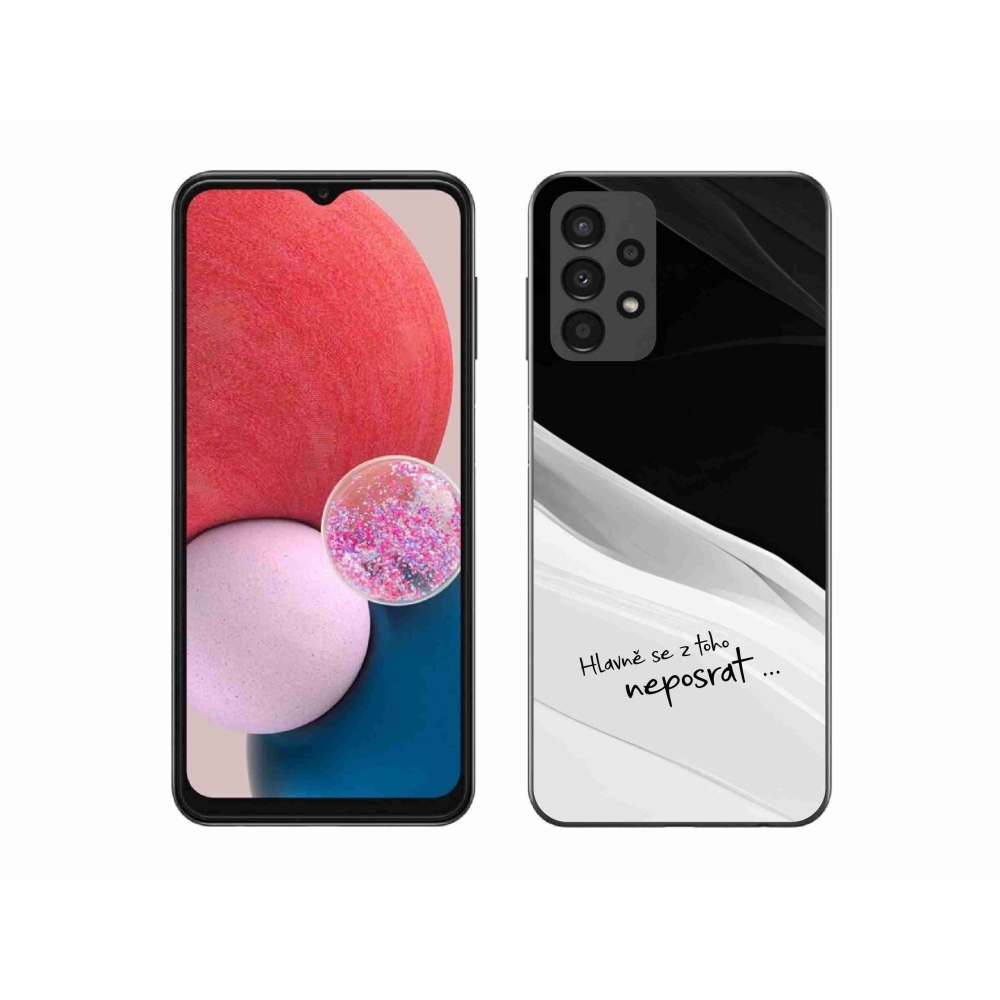 Gél borító mmCase Samsung Galaxy A13 4G - vicces szöveg 13 fehér és fekete háttérrel