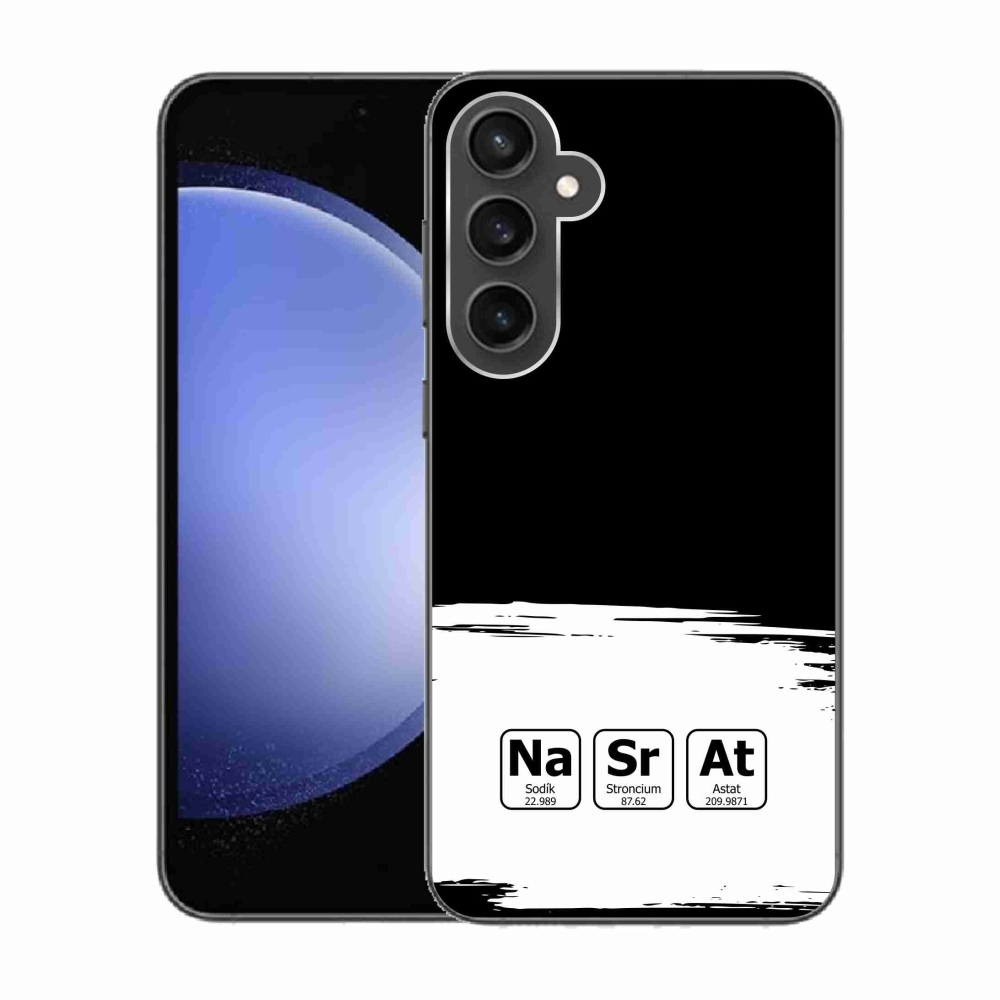 Gél borító mmCase Samsung Galaxy S23 FE - kémiai elemek fehér és fekete háttérrel