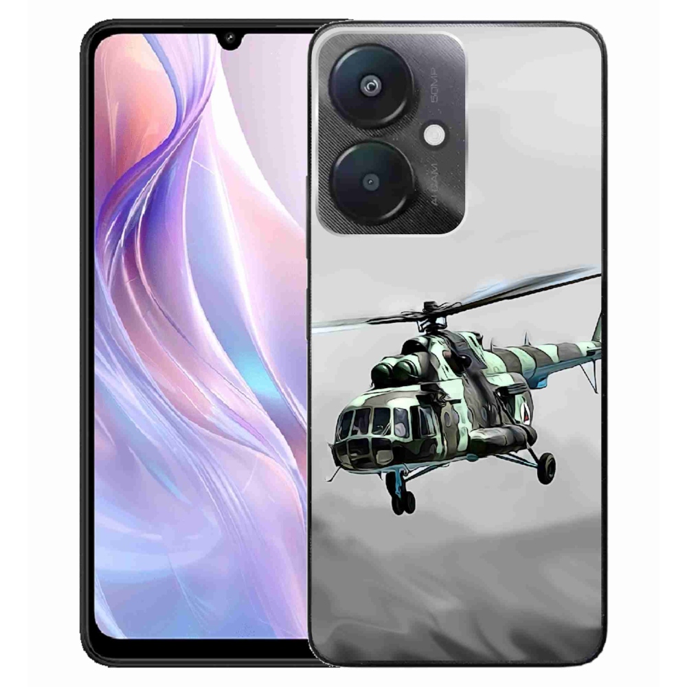Gél borítás mmCase a Xiaomi Redmi 13C 5G számára - katonai helikopter