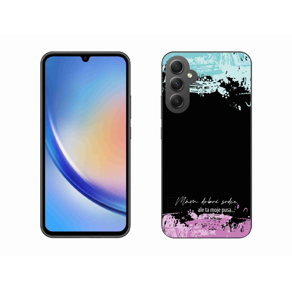 Gél borító mmCase Samsung Galaxy A34 5G - vicces szöveg 3 fekete háttérrel