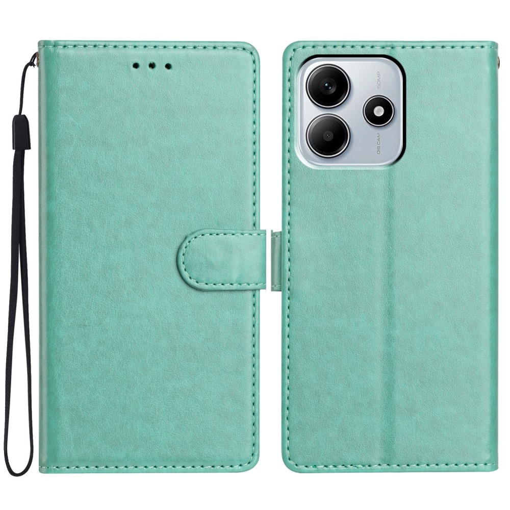 Vérrögök könyv tok a Xiaomi Redmi Note 14 5G-hez - teal színű