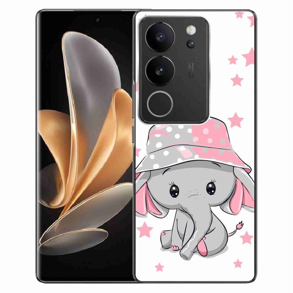 Zselés borítás mmCase a Vivo V29 5G-hez - rózsaszín elefánt