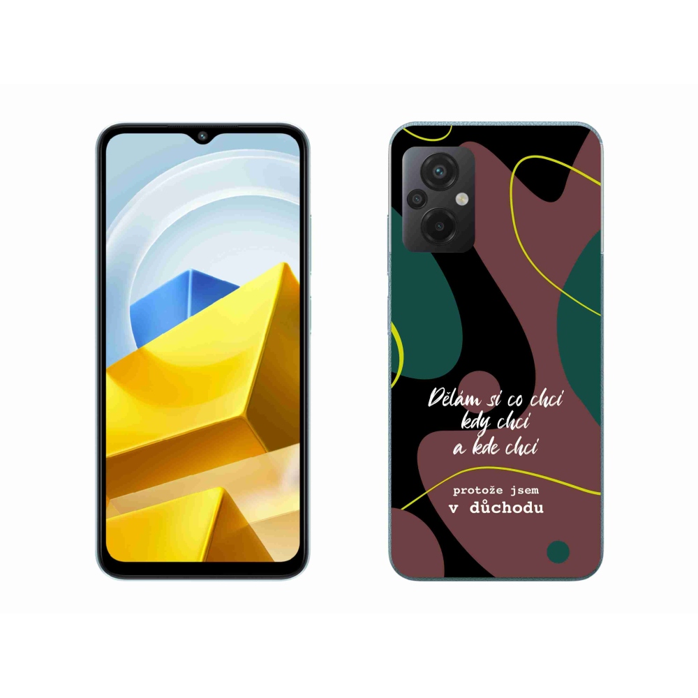 Gél borító mmCase a Xiaomi Poco M5 4G-hez - vicces szöveg 10 fekete háttér