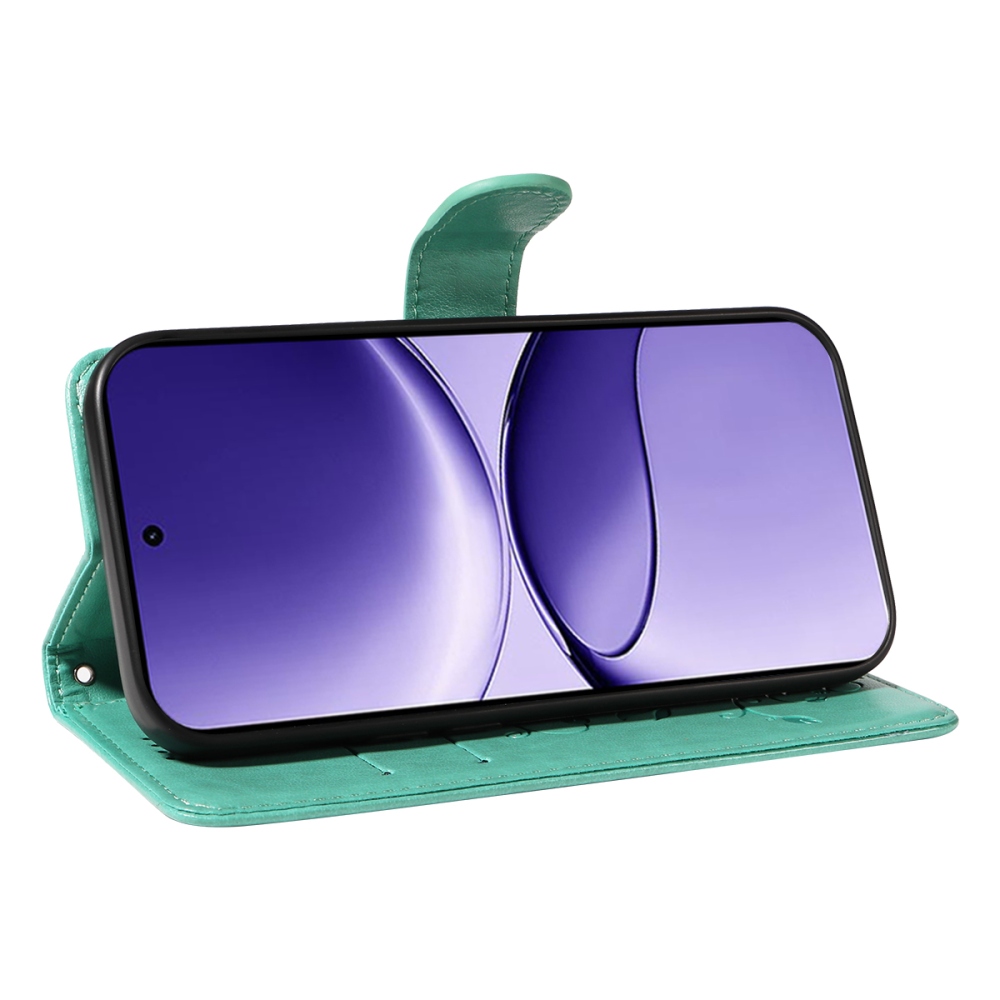 Virágok könyv tok a Xiaomi Poco F7 5G-hez - teal színű