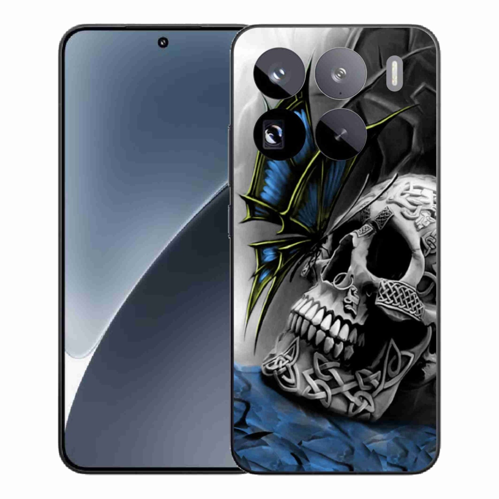 Gél borítás mmCase a Xiaomi 15 Pro számára - pillangó és koponya