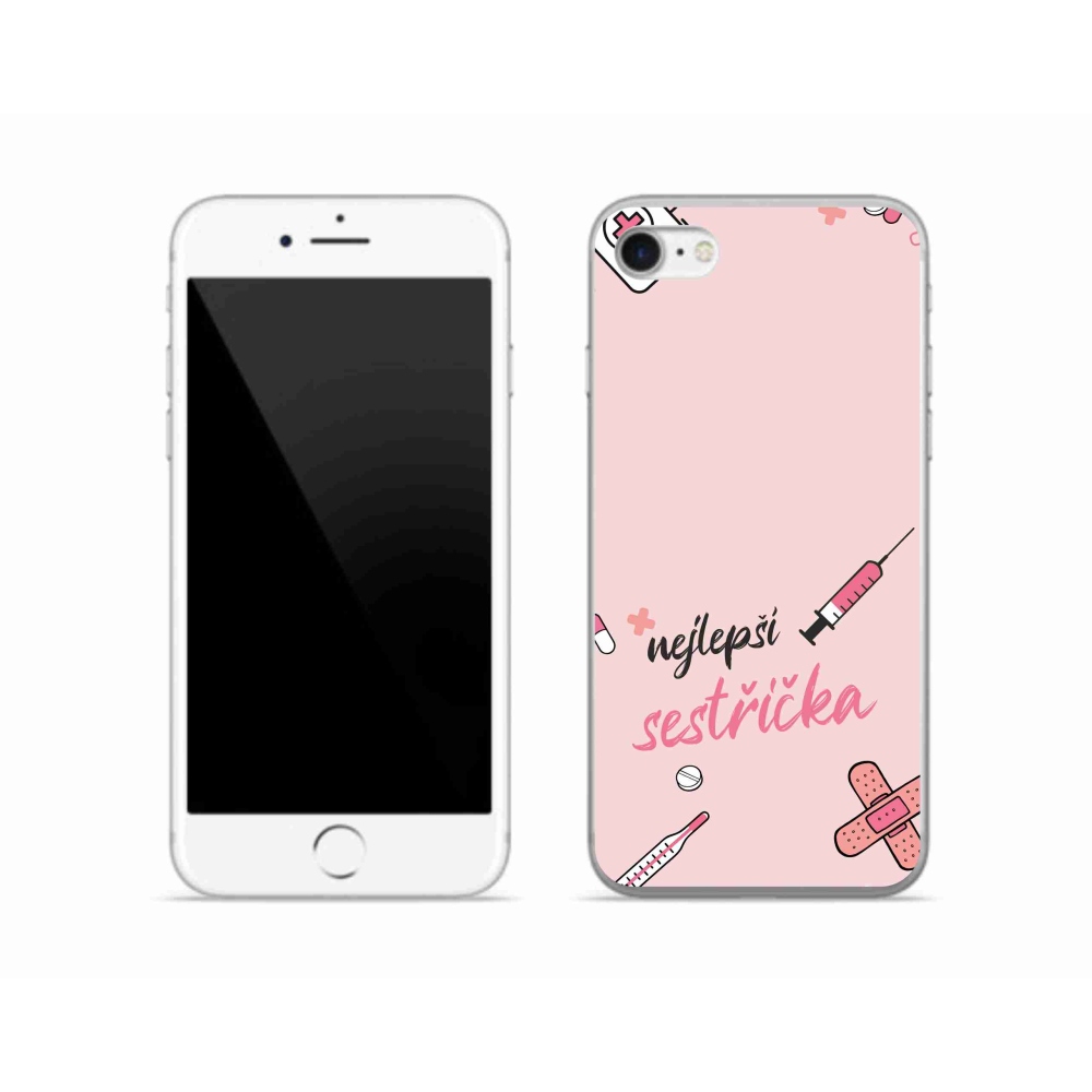 Gél borítás mmCase iPhone SE (2022) - legjobb kishúg rózsaszín háttérrel