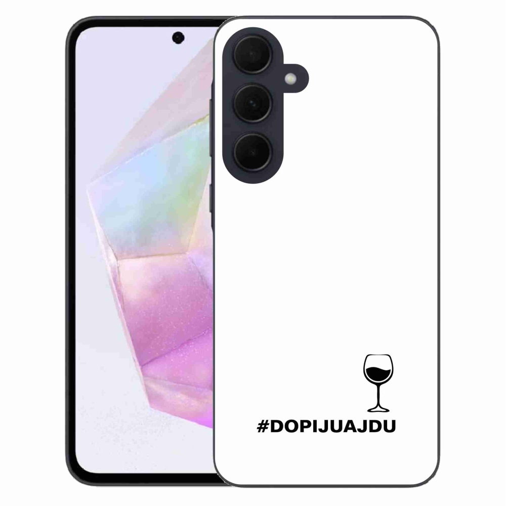 Gél borítás mmCase Samsung Galaxy A35 5G - bor motívum fehér háttérrel