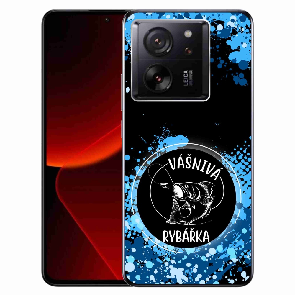 Gél borítás mmCase a Xiaomi 13T/13T Pro számára - szenvedélyes halásznő fekete háttérrel