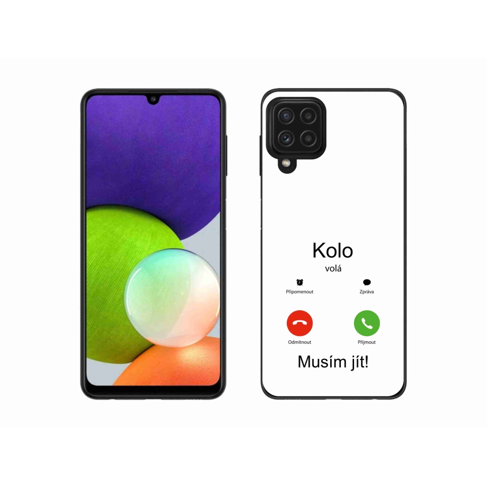 Gél borító mmCase a Samsung Galaxy A22 4G - a kerék hívja fehér háttérrel