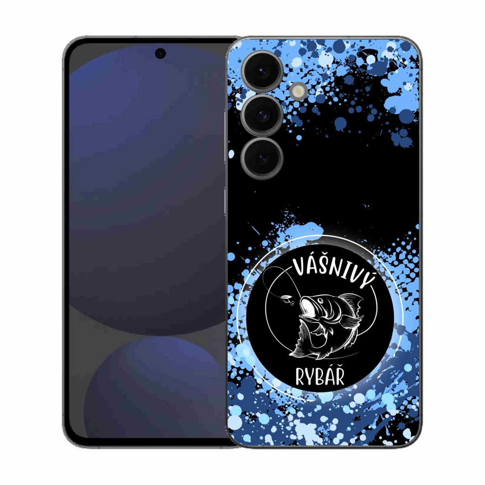 Gél borítás mmCase Samsung Galaxy S25 FE - szenvedélyes halász fekete háttérrel