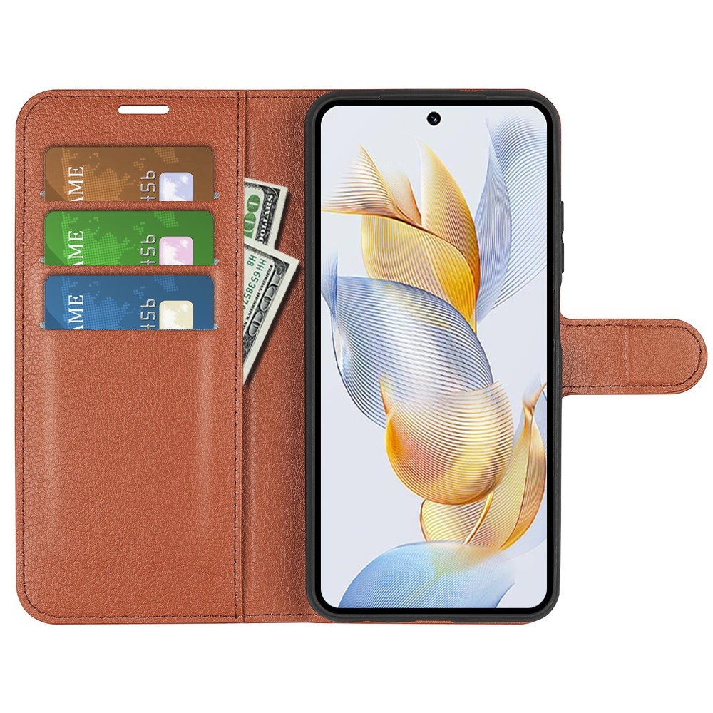 Litchi könyvtáska a Honor 90-hez - barna