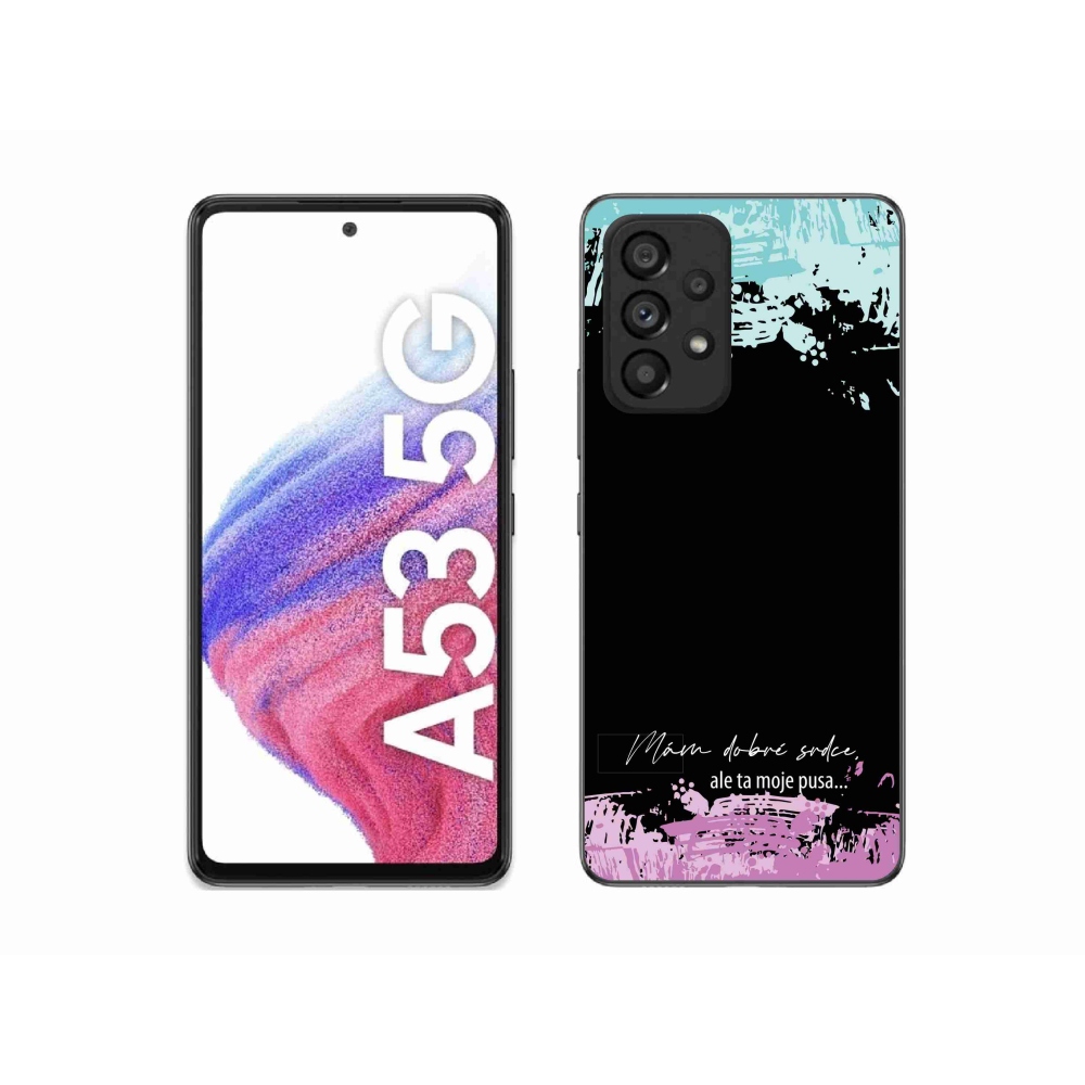 Gél borító mmCase Samsung Galaxy A53 5G - vicces szöveg 3 fekete háttérrel
