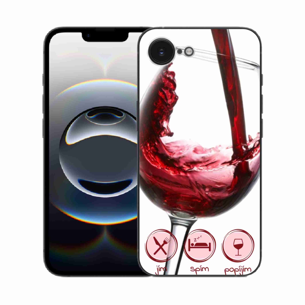 Zselés borítás mmCase iPhone 16e készülékhez - borospohár piros